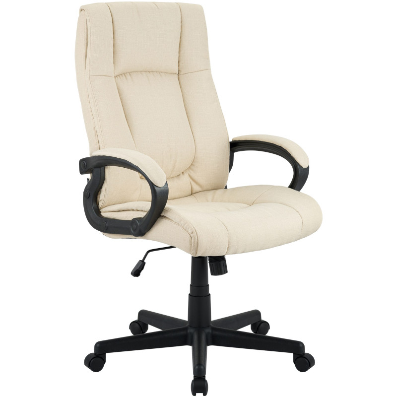 Chaise de bureau XL Sparta en tissu crème