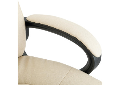 Chaise de bureau XL Sparta en tissu cr?me