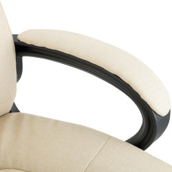 Chaise de bureau XL Sparta en tissu crème