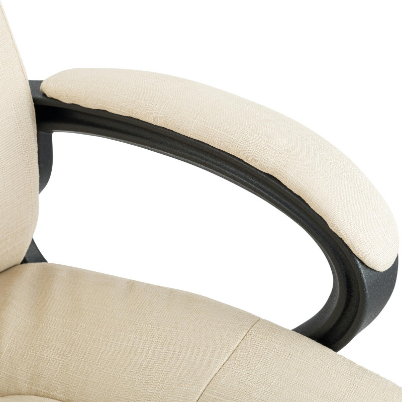 Chaise de bureau XL Sparta en tissu crème