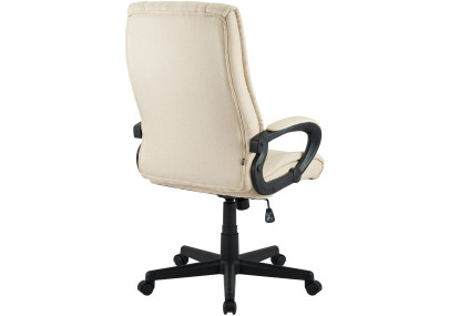 Chaise de bureau XL Sparta en tissu cr?me