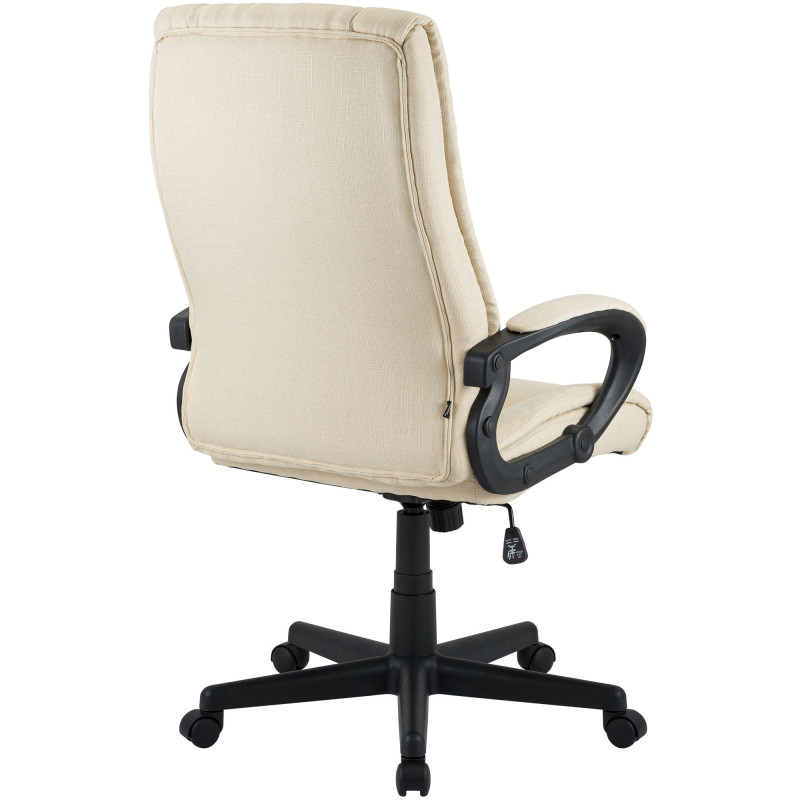 Chaise de bureau XL Sparta en tissu crème