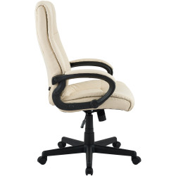 Chaise de bureau XL Sparta en tissu crème