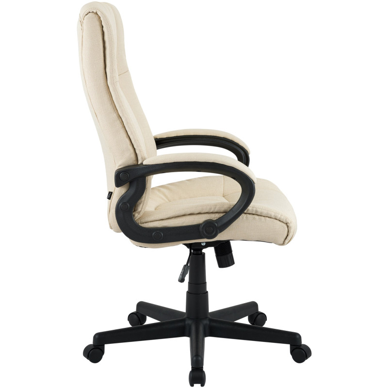 Chaise de bureau XL Sparta en tissu crème