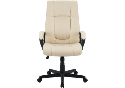Chaise de bureau XL Sparta en tissu crème