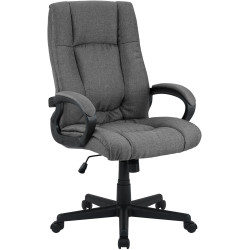 Fauteuil de bureau XL Sparta en tissu gris foncé