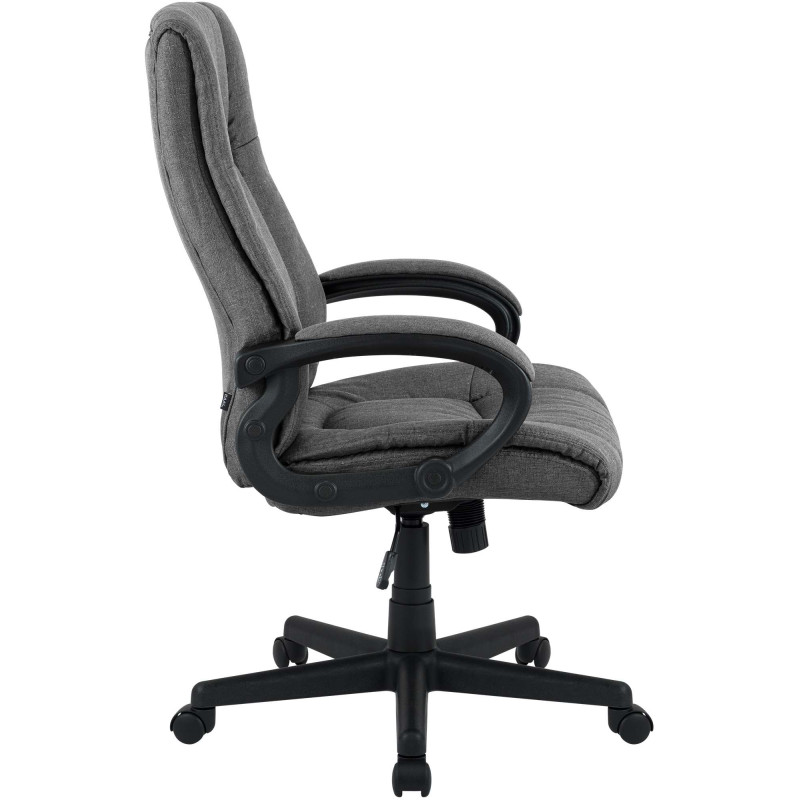 Fauteuil de bureau XL Sparta en tissu gris foncé