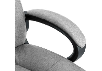 Fauteuil de bureau XL Sparta en tissu gris