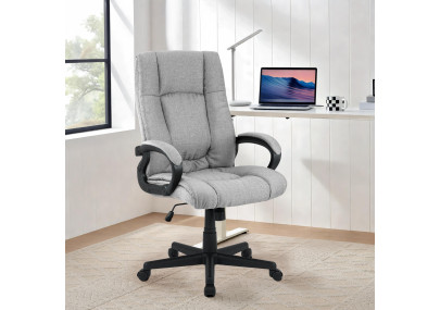 Fauteuil de bureau XL Sparta en tissu gris