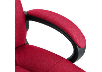 Chaise de bureau XL Sparta en tissu rouge
