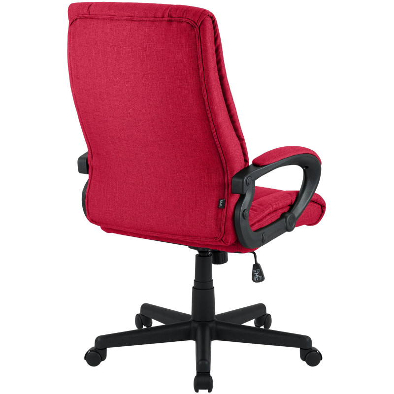 Chaise de bureau XL Sparta en tissu rouge
