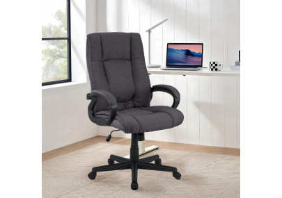 Fauteuil de bureau XL Sparta en tissu noir