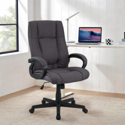 Fauteuil de bureau XL Sparta en tissu noir