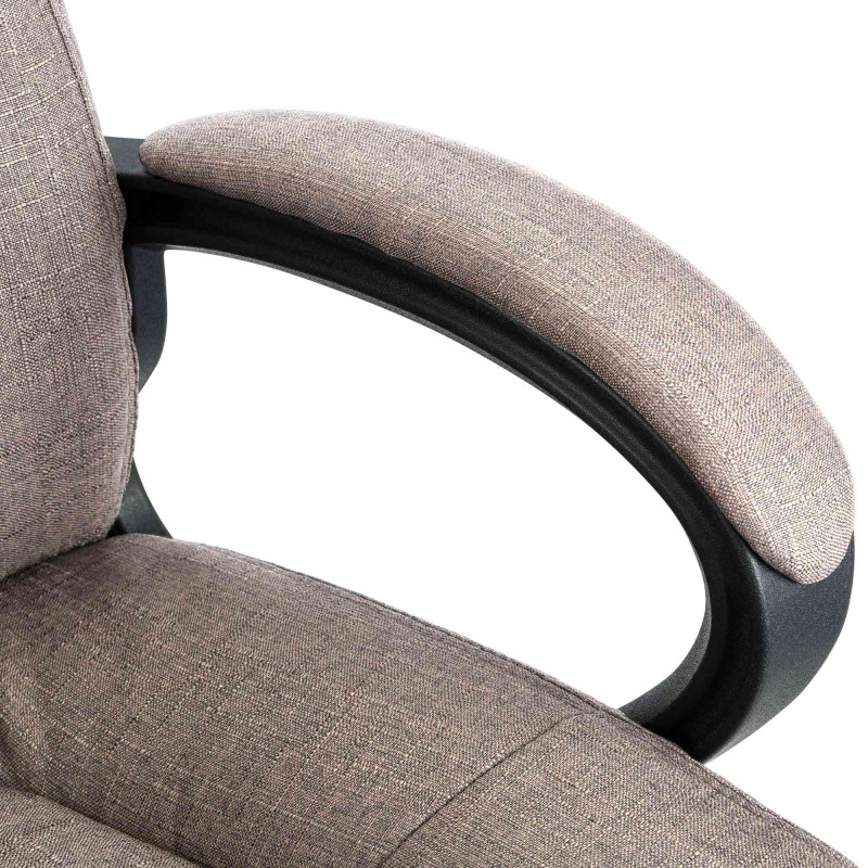 Chaise de bureau XL Sparta en tissu taupe