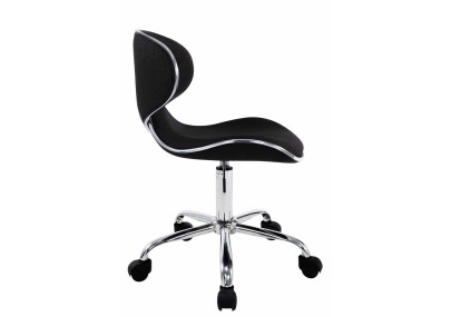 Tabouret de travail Las Vegas V2, tissu noir