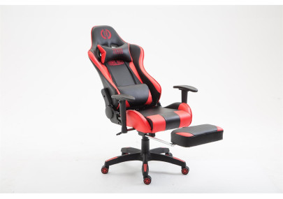 Silla Racing Boavista con/sin reposapiés Negro/rojo,Con reposapiés
