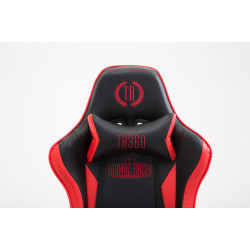 Sedia ufficio Boavista similpelle con/senza poggiapiedi nero/rosso,Con poggiapiedi