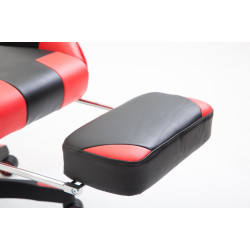 Chaise de bureau Boavista en similicuir avec repose-pieds, noir/rouge