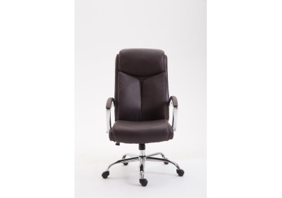 Chaise de bureau Vaud, similicuir, marron