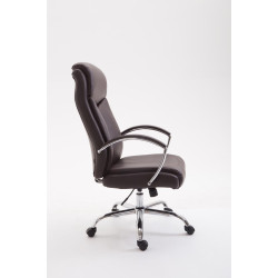 Chaise de bureau Vaud, similicuir, marron