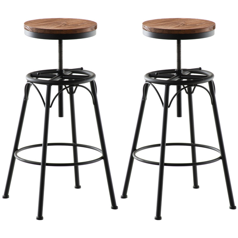 Ensemble de 2 tabourets de bar Beam noir