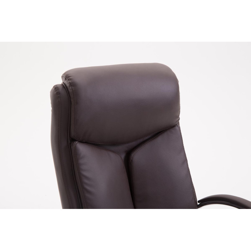 Chaise de bureau Vaud, similicuir, marron