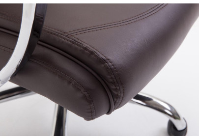 Chaise de bureau Vaud, similicuir, marron