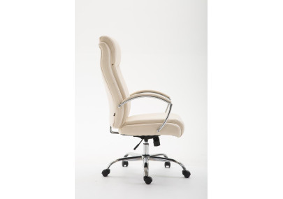Chaise de bureau Vaud, similicuir, cr?me