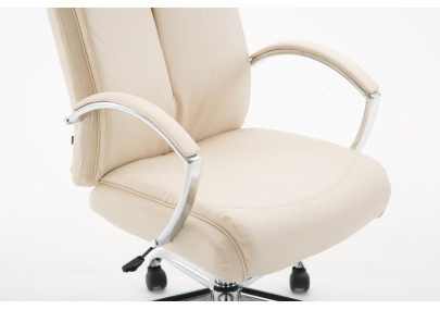 Chaise de bureau Vaud, similicuir, cr?me