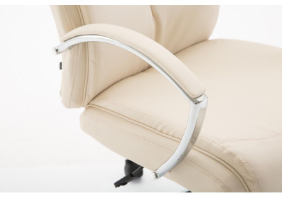 Chaise de bureau Vaud, similicuir, crème