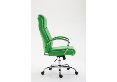 Chaise de bureau Vaud, similicuir vert
