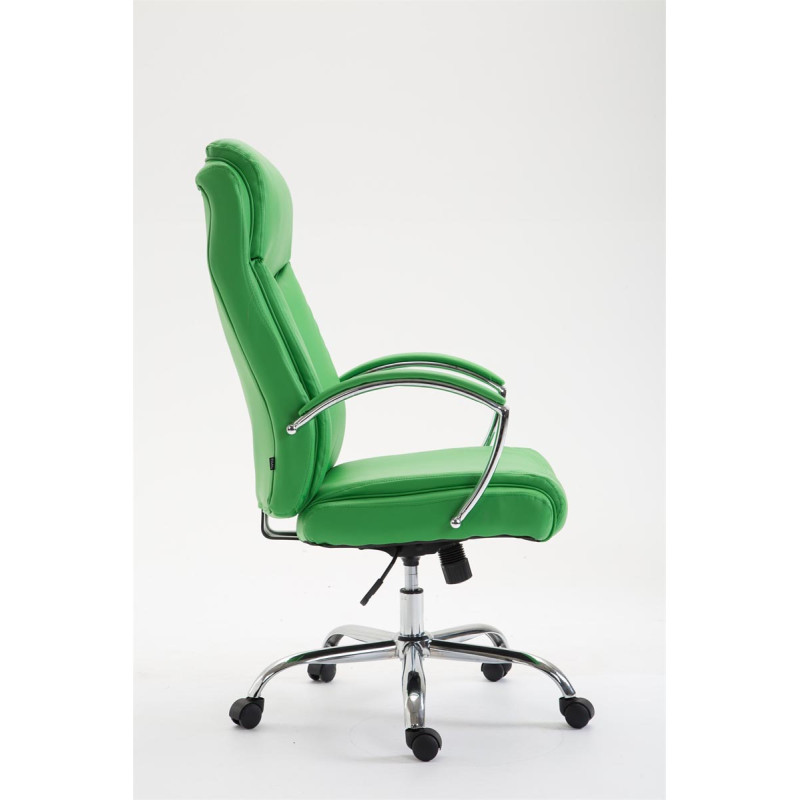 Chaise de bureau Vaud, similicuir vert