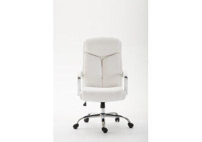 Chaise de bureau Vaud, similicuir, blanche