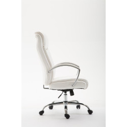 Chaise de bureau Vaud, similicuir, blanche