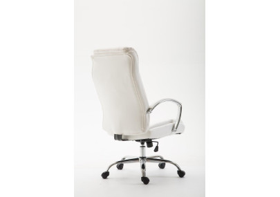 Chaise de bureau Vaud, similicuir, blanche