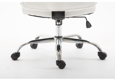 Chaise de bureau Vaud, similicuir, blanche