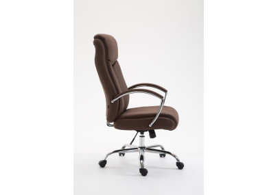 Chaise de bureau Vaud, tissu marron