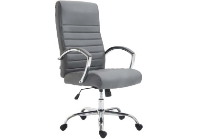 Fauteuil de bureau Valais, similicuir gris