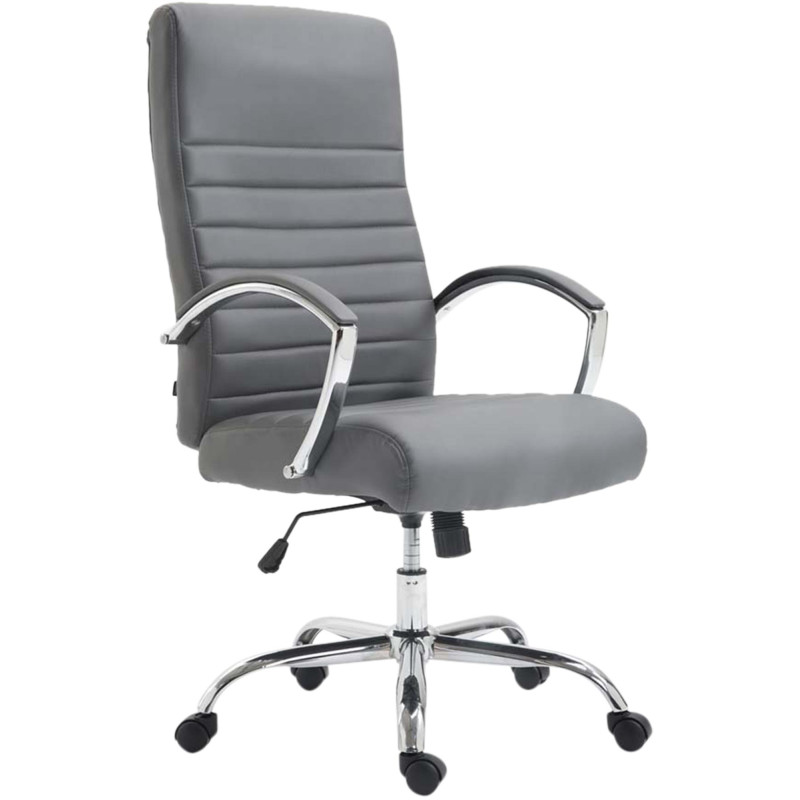 Fauteuil de bureau Valais, similicuir gris
