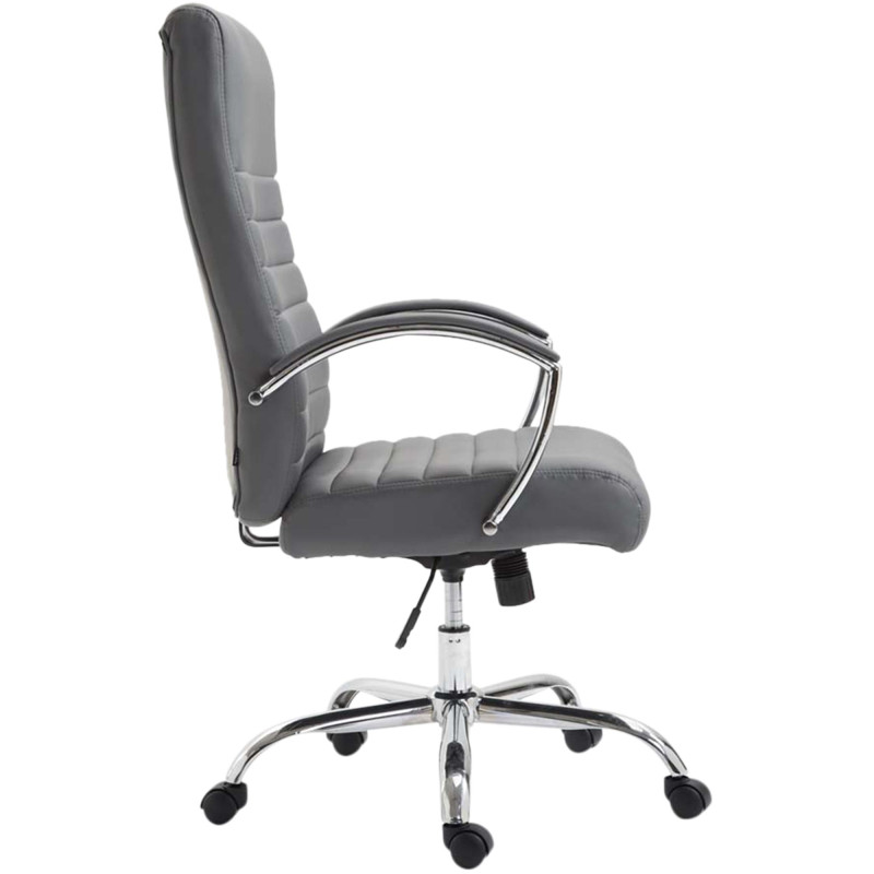 Fauteuil de bureau Valais, similicuir gris