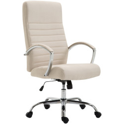Silla de oficina Valais XL de tela Crema