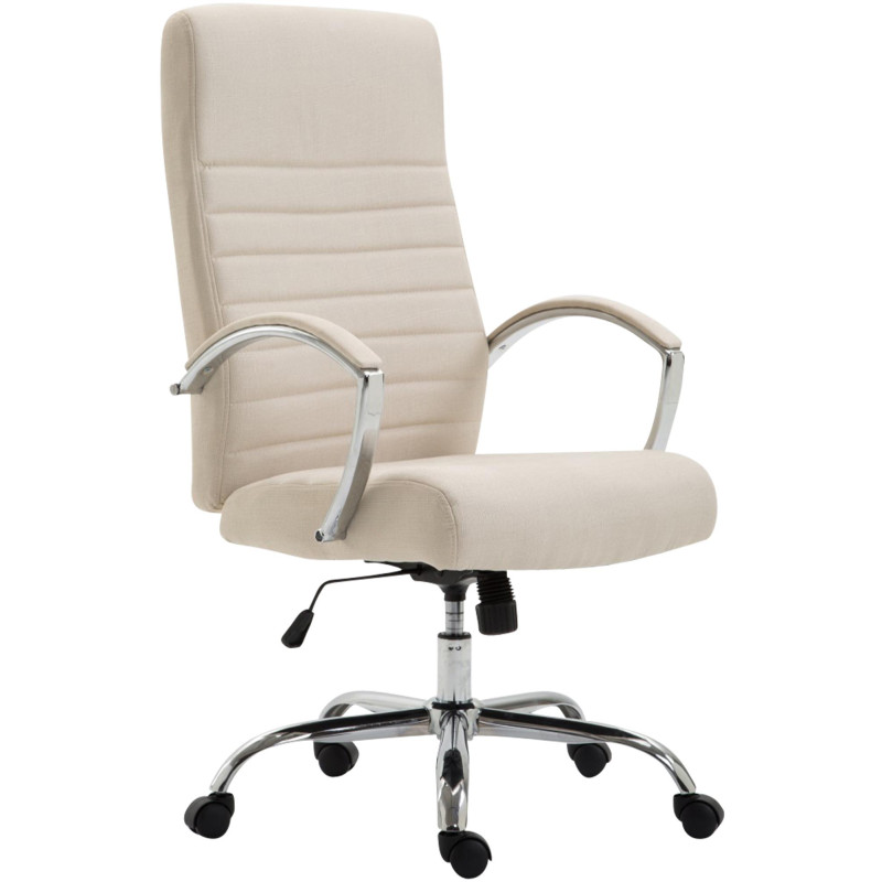 Chaise de bureau Valais, tissu cr?me