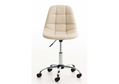 Fauteuil de bureau Emil, similicuir, cr?me