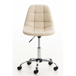Fauteuil de bureau Emil, similicuir, crème
