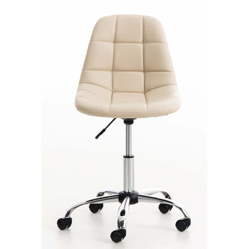 Fauteuil de bureau Emil, similicuir, crème