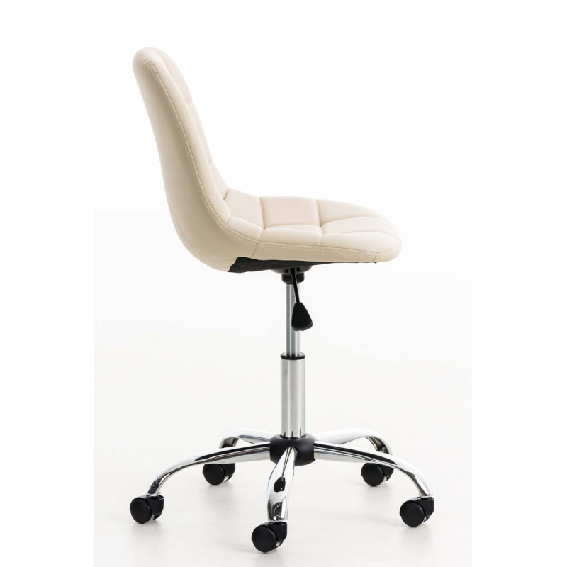 Fauteuil de bureau Emil, similicuir, crème