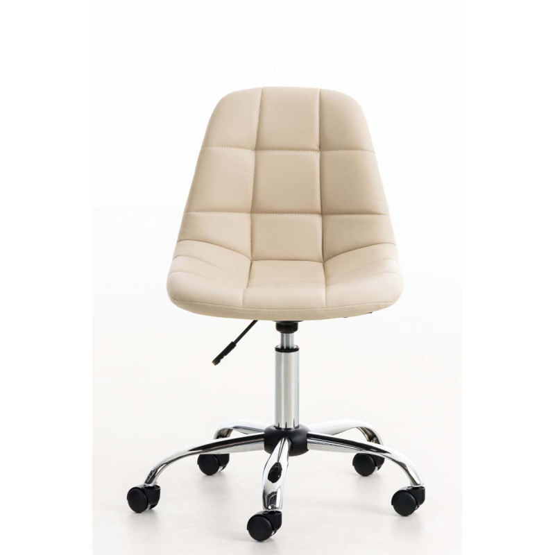 Fauteuil de bureau Emil, similicuir, crème