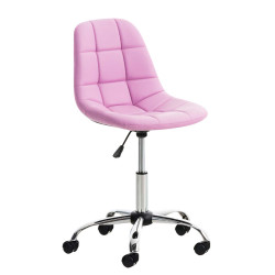 Chaise de bureau Emil, similicuir, rose