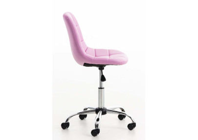Chaise de bureau Emil, similicuir, rose