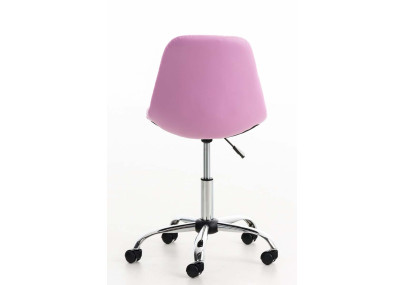 Chaise de bureau Emil, similicuir, rose